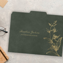 Elegante profesional de oficina dorado verde oscur