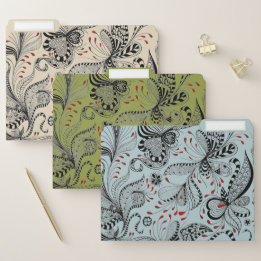 Fichero Floral rojo negro