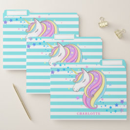 Fichero Girly Cute Unicorn Estrellas Holográficas Aqua Str