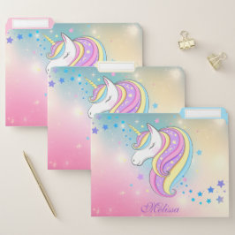 Fichero Girly Holographic Pastel Rainbow Unicorn Personali