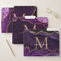 Guión Monograma de Purpurina de Geode de Purple Ag