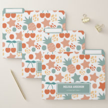 Patrón de estrellas y frutas tropicales para niños