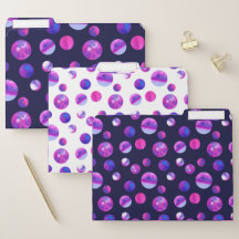 Punto de polka morado, rosa y azul