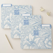 William Morris, Monograma Art Nouveau Blue Acanthu