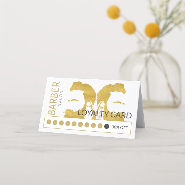 Fidelización Barber shop elegante tarjeta de punteo de fidelida (Anverso)