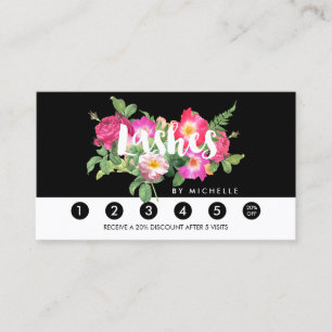 Fidelización Belleza Florals Extensiones Lash Tarjeta de Lealta