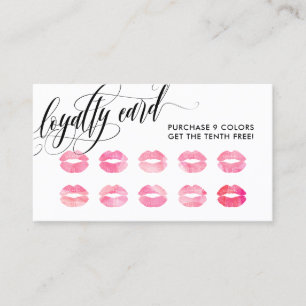 Fidelización Besos rosas - Tarjeta de puntería de fidelidad cal