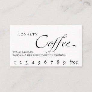 Fidelización Blanco de la tarjeta perforada del café de la