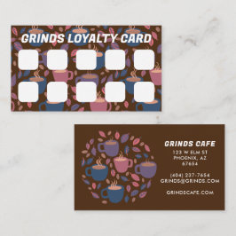 Fidelización CAFÉ CAFE Logotipo Cute Tarjeta de Lealtad del Cli