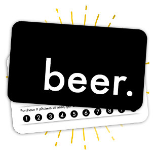 Fidelización cerveza. tarjeta de sacador de la lealtad
