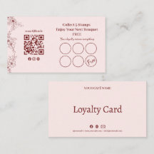Código QR de tarjeta de fidelidad con sello floral