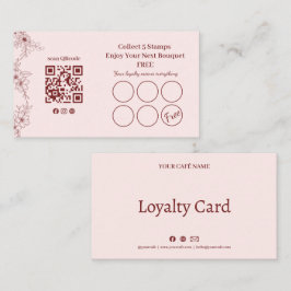 Fidelización Código QR de tarjeta de fidelidad con sello floral