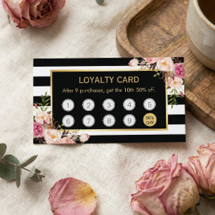 Fidelización Compra Floral 9 Obtén 10ª Tarjeta de Lealtad de De