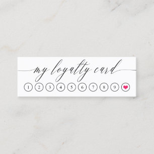 Fidelización Delicada tarjeta de fidelidad de corazón rosa cali