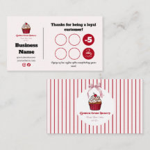 Diseño de Tarjeta de Lealtad de Panadería Red Stri