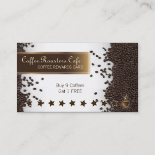 Fidelización El café del café recompensa la tarjeta de visita