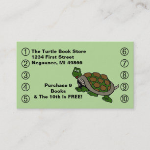 Fidelización El logotipo de la tortuga de la tarjeta de sacador