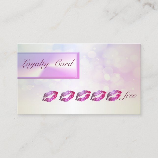 Fidelización Elegante moderno, Bokeh, Tarjeta de Lealtad de Lip (Anverso)