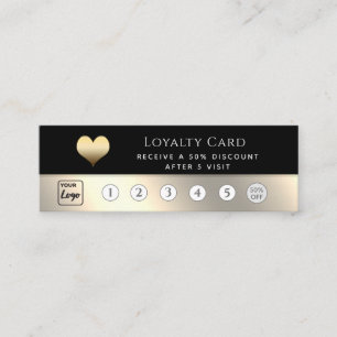 Fidelización Elegante tarjeta de fidelidad al corazón del oro n