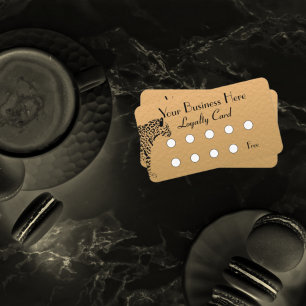 Fidelización Elegante tarjeta de fidelidad de oro y jaguar negr