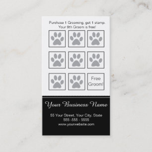 Fidelización Elegante tarjeta de fidelidad de perro blanco y ne