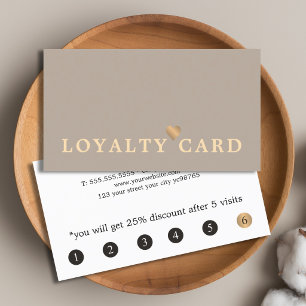 Fidelización Elegante tarjeta de fidelidad estilo taupe dorado