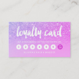 Fidelización elegante tarjeta de fidelidad purpurina rosa tipog