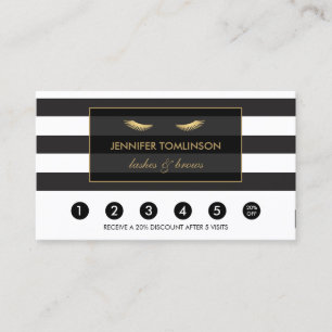 Fidelización Eyelashes dorados con tarjeta de fidelidad de fran
