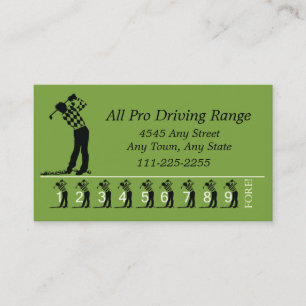 Fidelización Gama de conducción de golf - Tarjeta de punzonado 