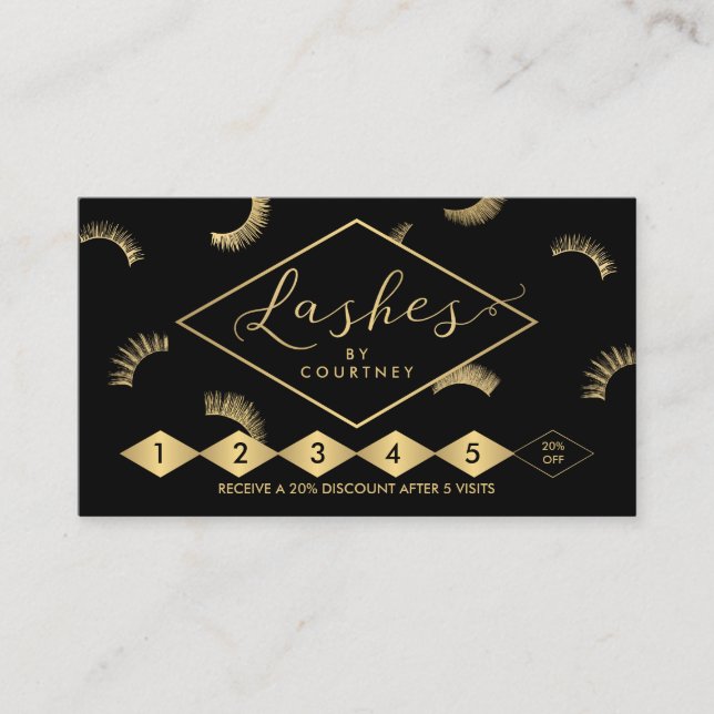 Fidelización Gran cantidad de Lash Salon Lash Tarjeta de Lealta (Anverso)