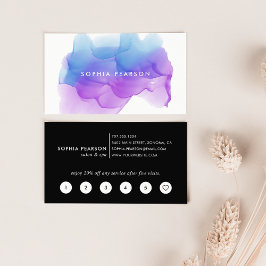 Fidelización Indigo Watercolor Blot | Tarjeta de fidelidad