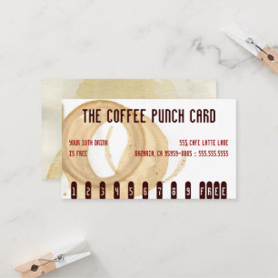 Fidelización La tarjeta de sacador de la mancha del café