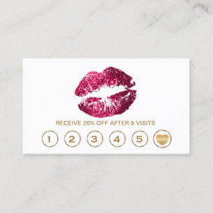 Fidelización Láminas de Purpurina rosado caliente 💋 tarjeta