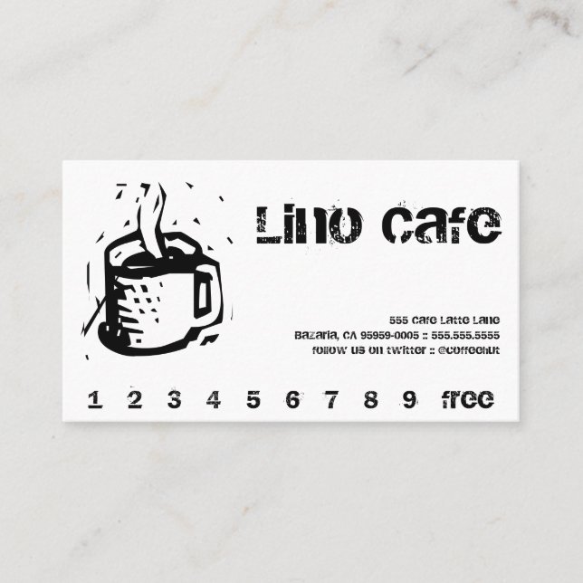Fidelización Lino Cafe Punch / Tarjeta de Lealtad (Anverso)