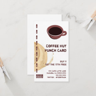 Fidelización Mancha del café y tarjeta de sacador de la bebida