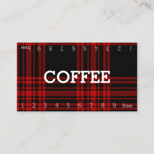 Fidelización Menzies Tarjeta Punch-Café de doble número Tartán