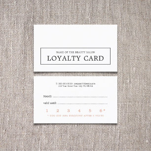 Fidelización Moderna Tarjeta de Lealtad Minimal Elegante de Bel