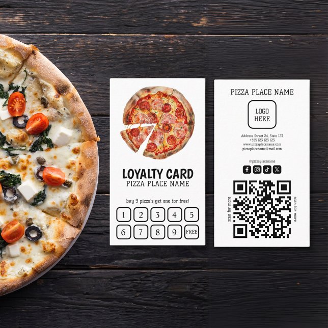 Fidelización Pizzeria Código QR Tarjeta de fidelidad simple (Subido por el creador)
