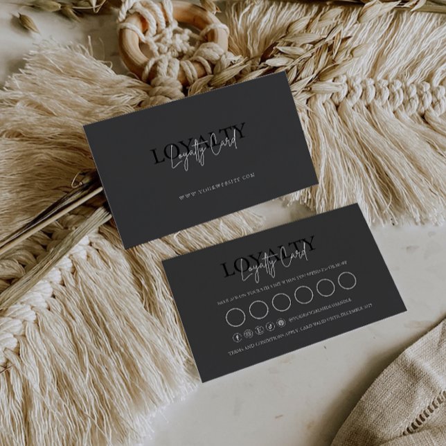 Fidelización Plantilla de tarjeta de fidelidad, blanco y negro (Loyalty Card Template, Black & White)