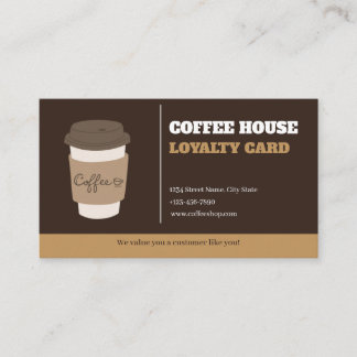 Fidelización Plantilla de Tarjeta de Lealtad de Café Minimalist
