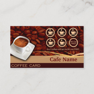 Fidelización Recompensas del café y tarjeta de visita - café
