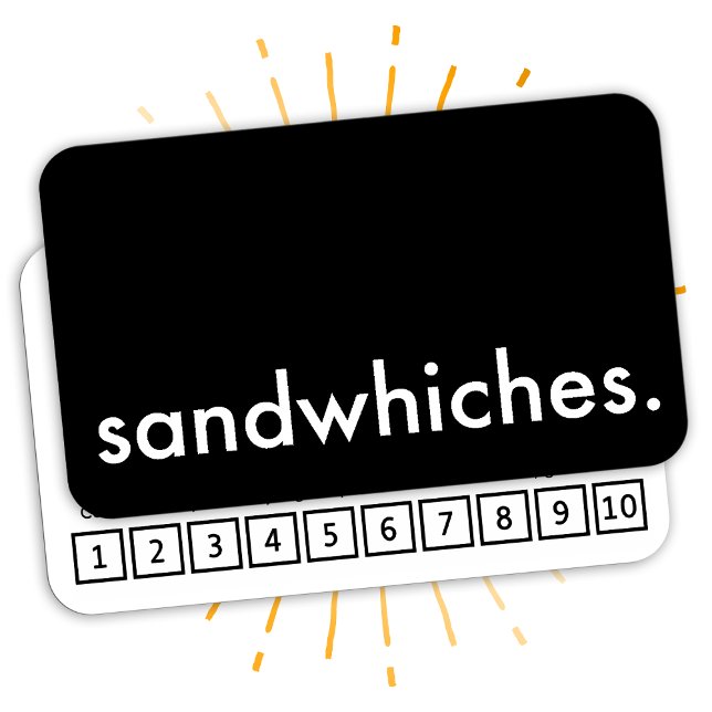 Fidelización sándwiches. tarjeta de puntuación de fidelidad (Subido por el creador)