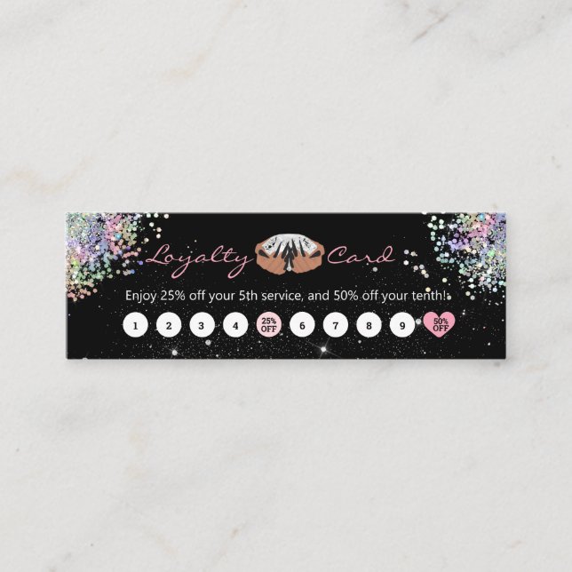 Fidelización servicio de diseño de uñas Tarjeta de fidelidad de (Anverso)