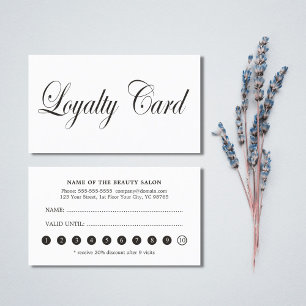 Fidelización Tarjeta blanca negra elegante elegante simple de