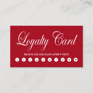 Fidelización Tarjeta blanca roja elegante elegante simple de la
