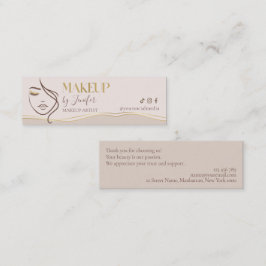 Fidelización Tarjeta de agradecimiento de artista de maquillaje
