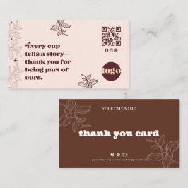 Fidelización Tarjeta de agradecimiento de café boho