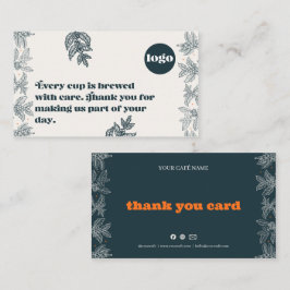 Fidelización Tarjeta de agradecimiento de café botánico para ca