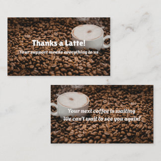Fidelización Tarjeta de agradecimiento de café marrón estilo gr