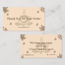 Tarjeta de agradecimiento de café minimalista marr